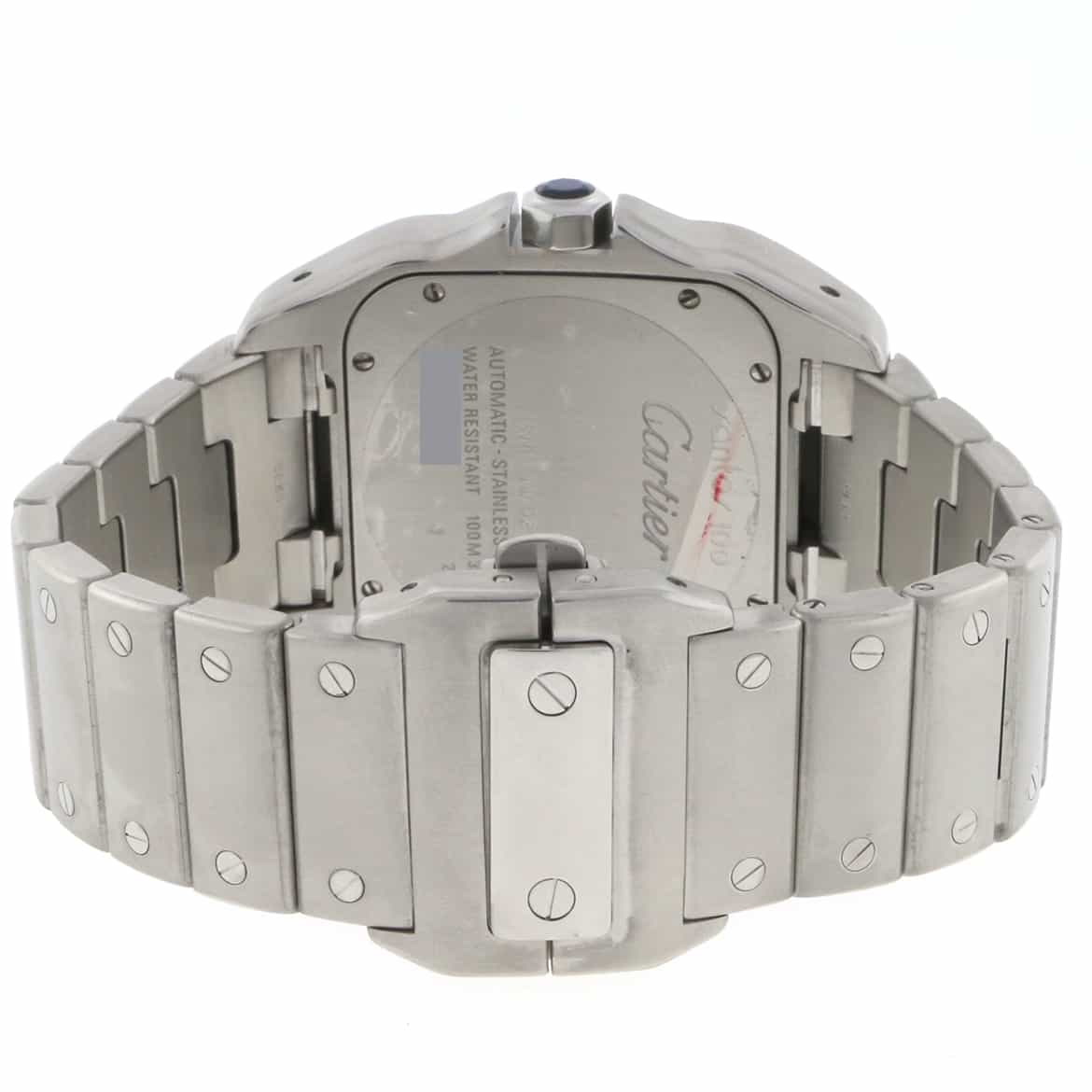Cartier Santos 100 Large Silver Roman Dial Automatic Stainless Steel Mens Watch W20073X8 - Image 9
