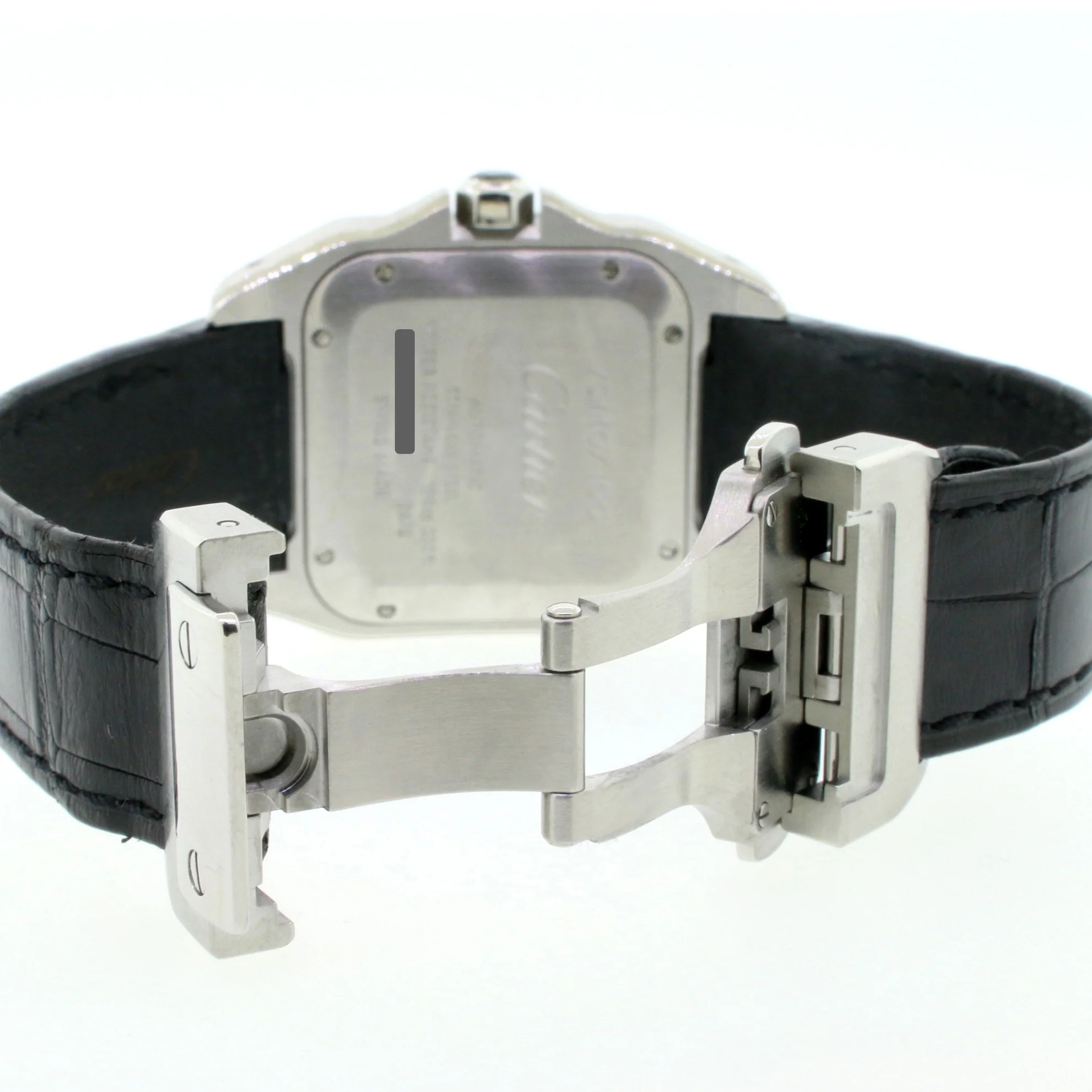 Cartier Santos 100 Midsize Silver Roman Dial Automatic Mens Watch 2878 - Image 6