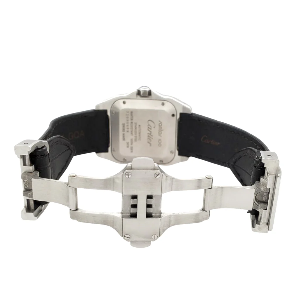 Cartier Santos 100 Midsize Silver Roman Dial Watch 2878 W20106X8 - Image 5