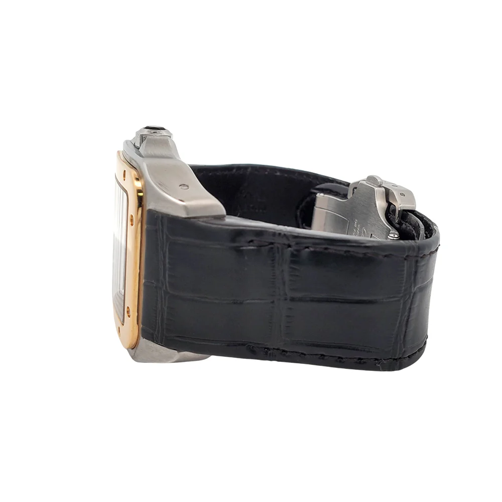 Cartier Santos 100 Steel Yellow Gold 38mm Silver Dial Mens Watch 2656 - Image 4