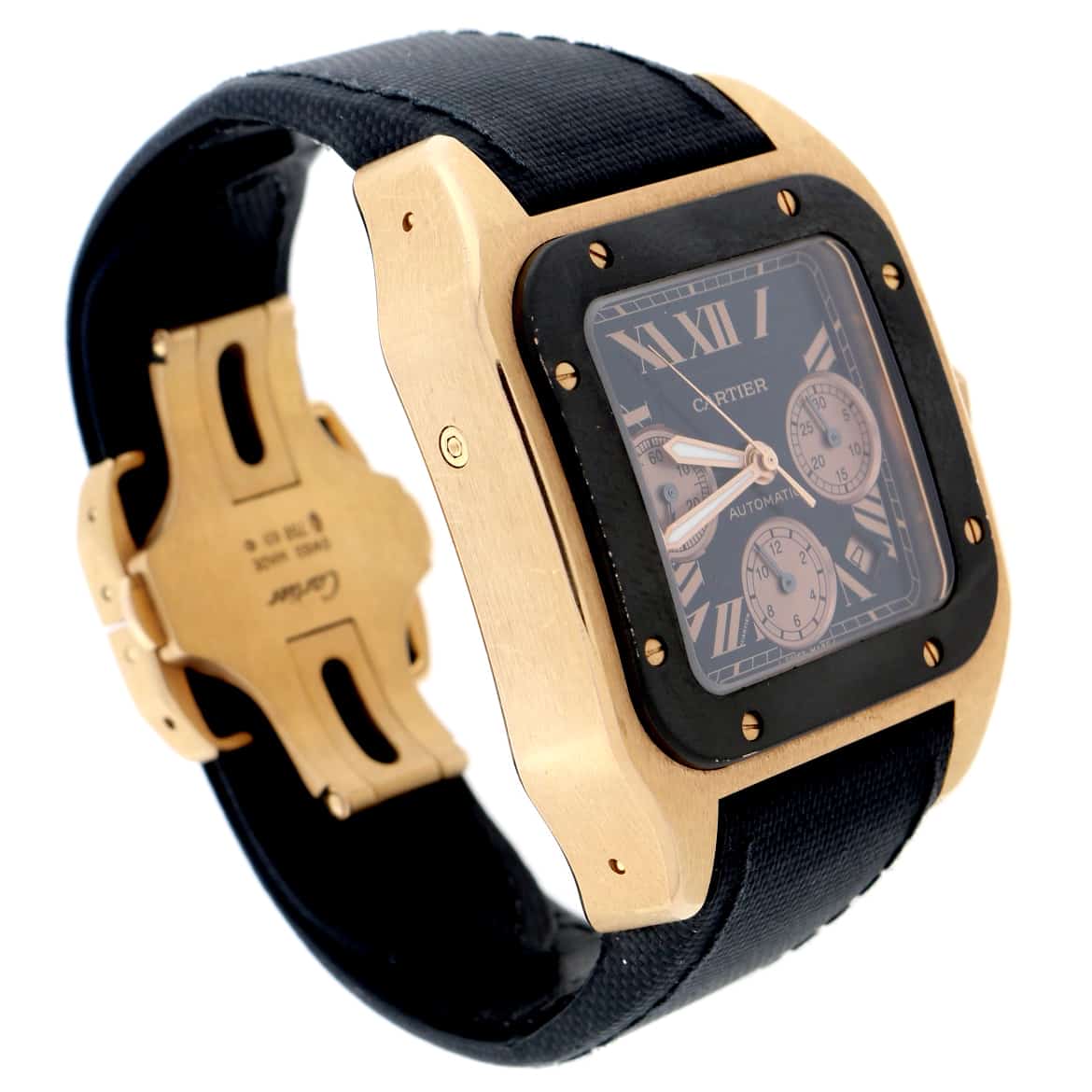 Cartier Santos 100 XL 18K Rose Gold Chronograph Automatic Mens Watch W2020003 - Image 6