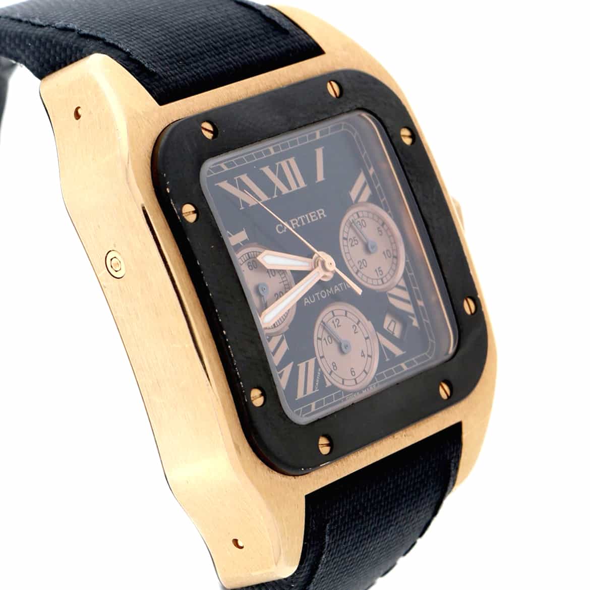 Cartier Santos 100 XL 18K Rose Gold Chronograph Automatic Mens Watch W2020003 - Image 8