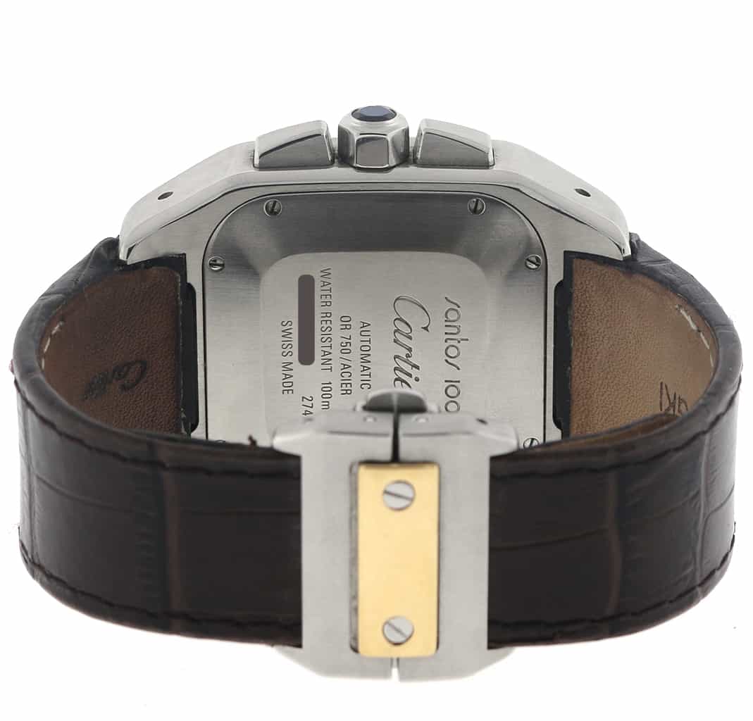 Cartier Santos 100 XL Chronograph 18K Yellow Gold/Stainless Steel Automatic Mens Watch W20091X7 - Image 8