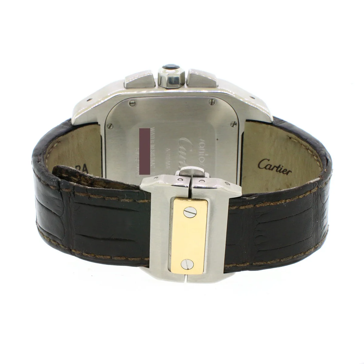 Cartier Santos 100 XL Chronograph 2-tone Yellow Gold/Steel Automatic Mens Watch W20091X7 Box Papers - Image 3