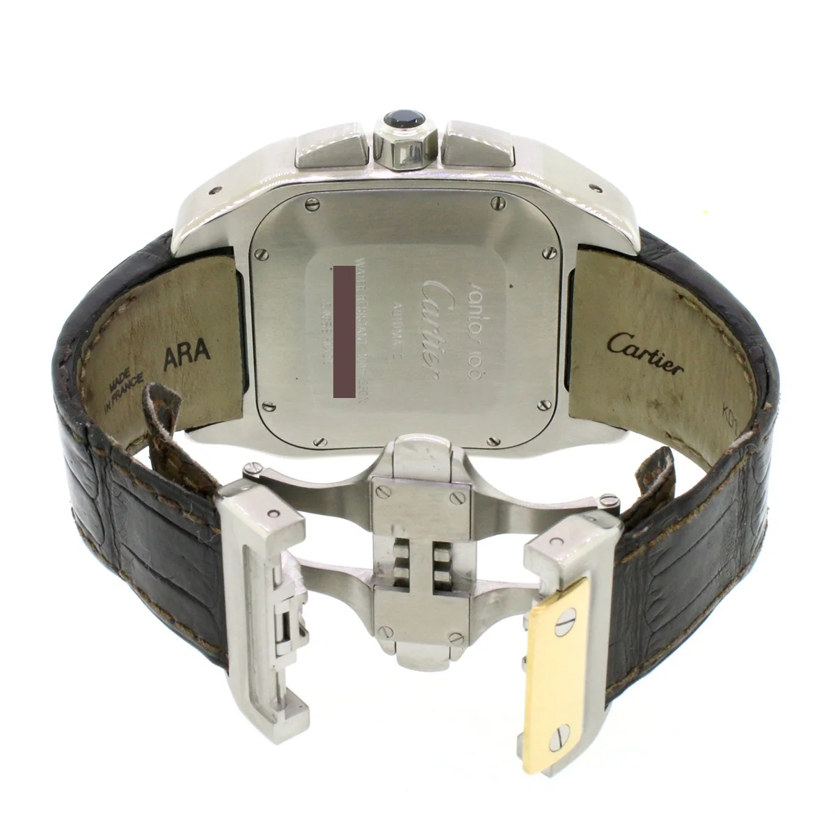 Cartier Santos 100 XL Chronograph 2-tone Yellow Gold/Steel Automatic Mens Watch W20091X7 Box Papers - Image 4