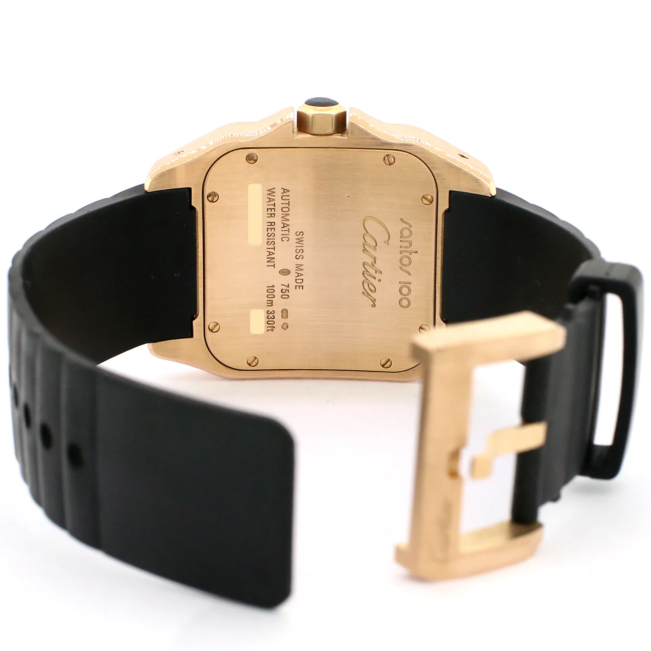 Cartier Santos 100 XL Rose Gold 38mm Watch/Black Roman Dial /Box/Booklet - Image 6