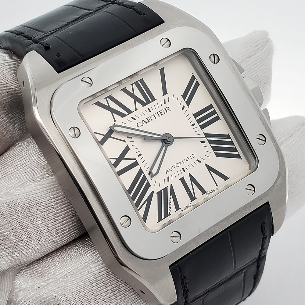 Cartier Santos 100 XL White Roman Steel Watch W20073X8 2656 - Image 3