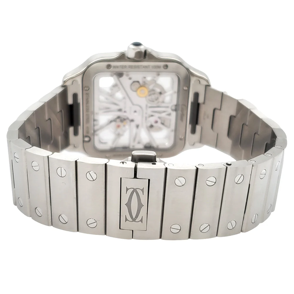 Cartier Santos de Cartier 39.8 mm Skeleton Dial Steel Watch WHSA0015 Box Papers - Image 4