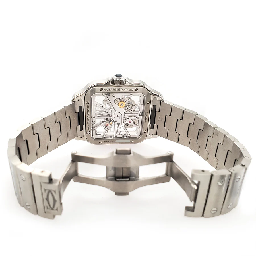 Cartier Santos de Cartier 39.8 mm Skeleton Dial Steel Watch WHSA0015 Box Papers - Image 5