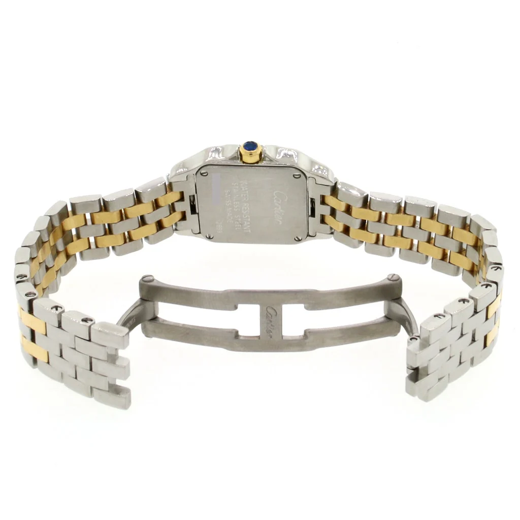 Cartier Santos Demoiselle Small 21MM Silver Roman Dial 2-Tone 18K Yellow Gold/Stainless Steel Ladies Watch W25066Z6 - Image 4