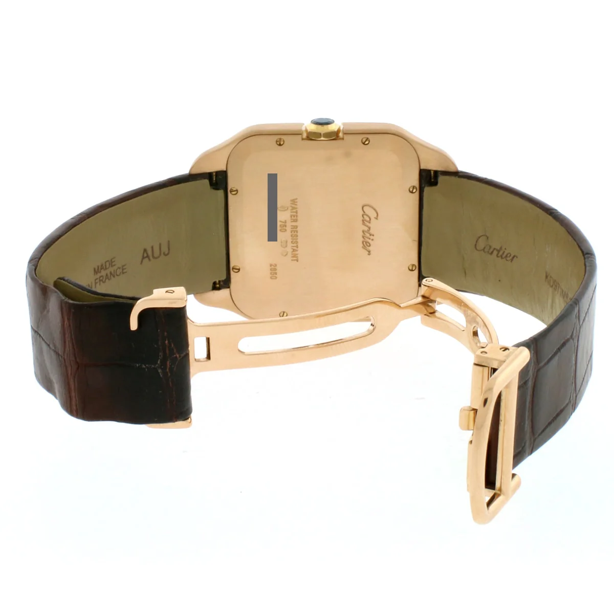 Cartier Santos Dumont 18K Rose Gold Original Silver Roman Dial Watch 35mm W2006951 w/Box&Papers - Image 3