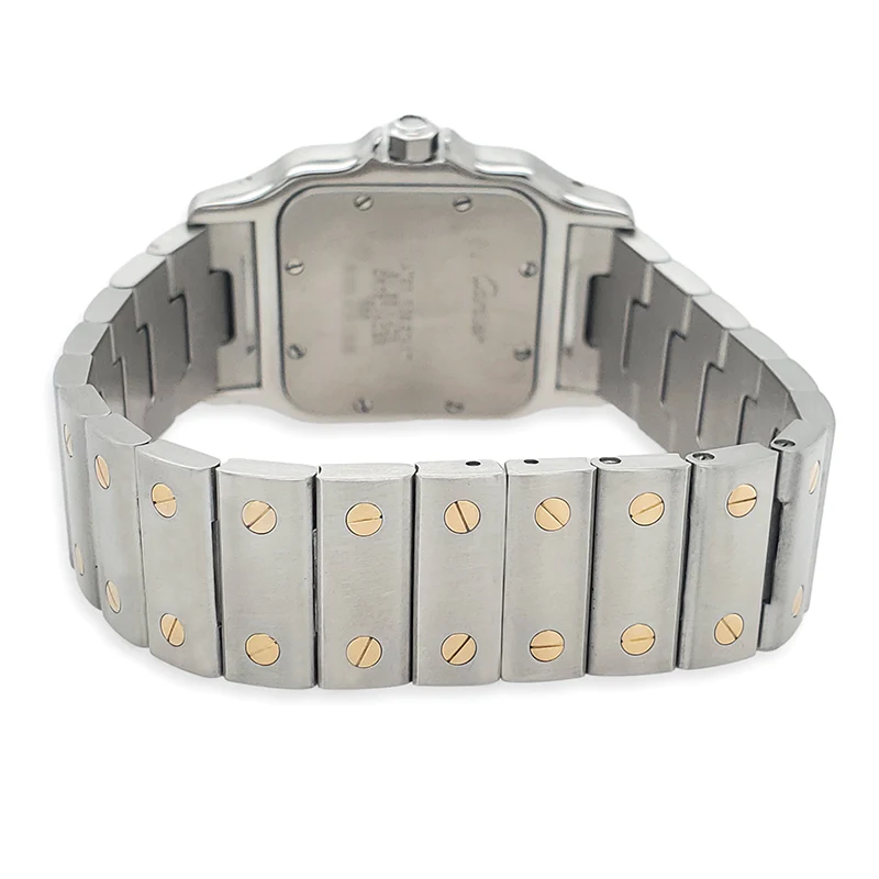 Cartier Santos Galbee 29mm Diamond Bezel Silver Dial Yellow Gold/Steel Watch 1566 - Image 4