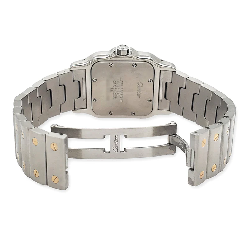 Cartier Santos Galbee 29mm Diamond Bezel Silver Dial Yellow Gold/Steel Watch 1566 - Image 5