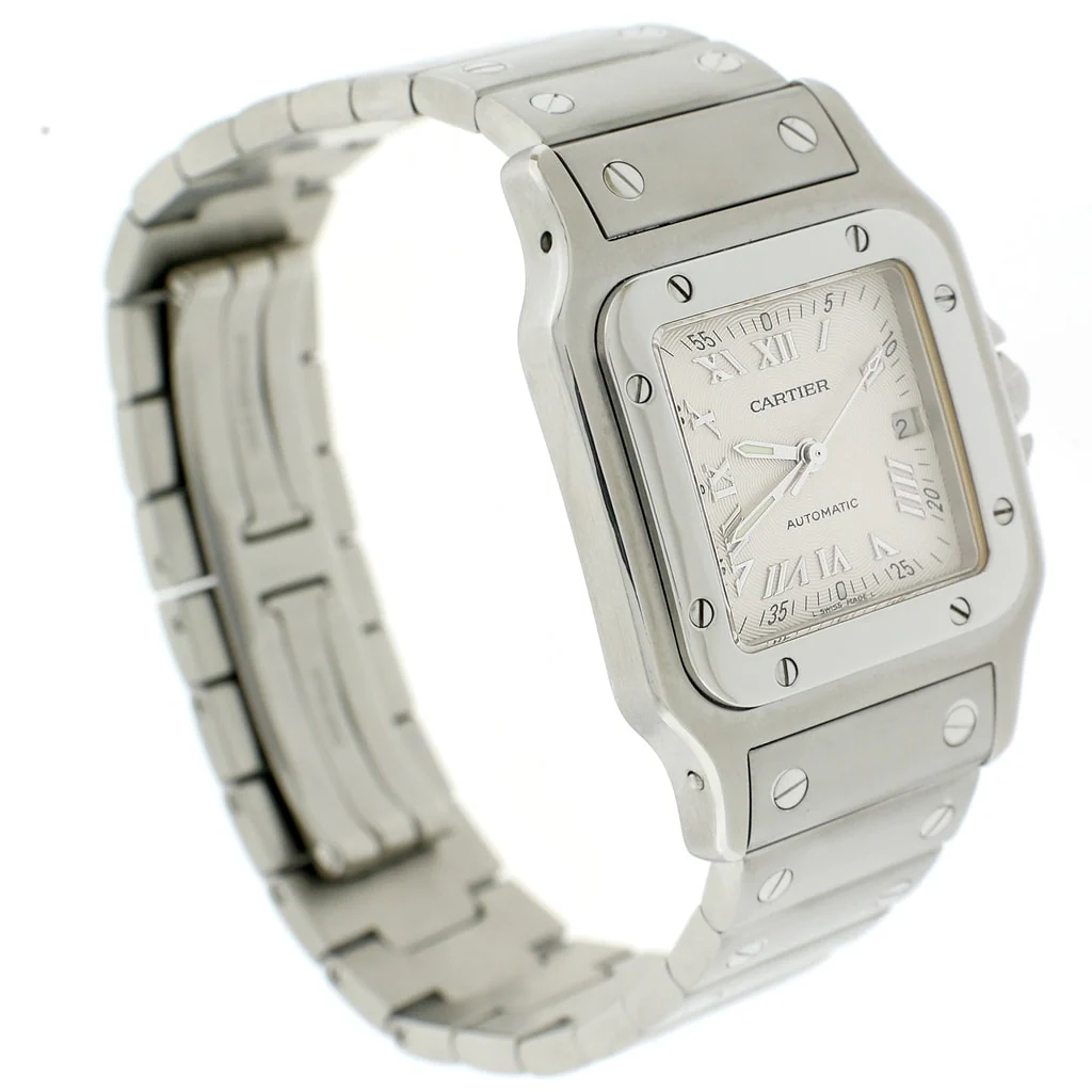 Cartier Santos Galbee Large 29MM Silver Roman Dial Automatic Stainless Steel Watch W20055D6 - Image 4