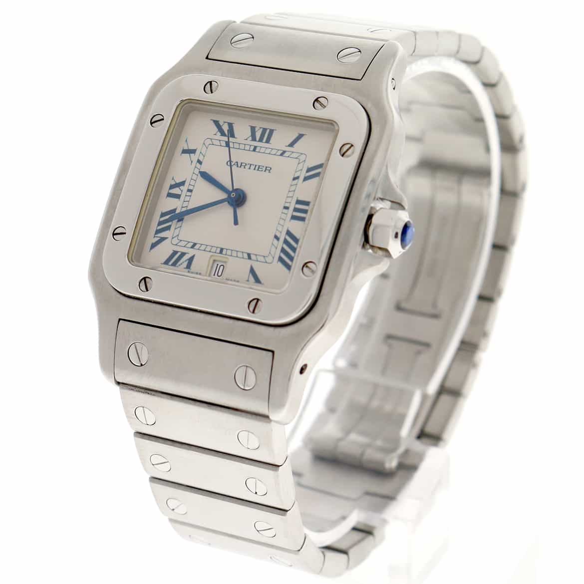Cartier Santos Galbee Large 29MM Silver Roman Dial Stainless Steel Watch W20060D6 - Image 4