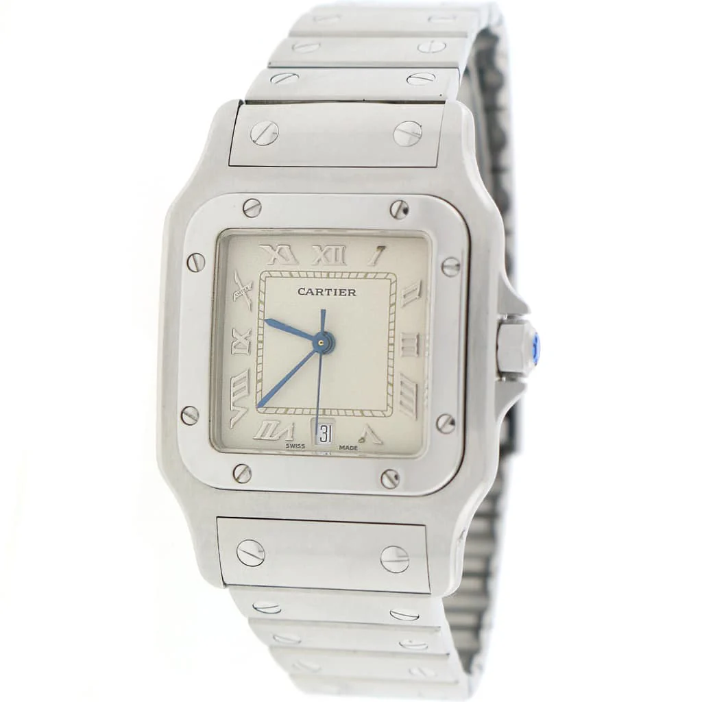 Cartier Santos Galbee Small 29MM Silver Roman Dial Stainless Steel Watch W20056D6