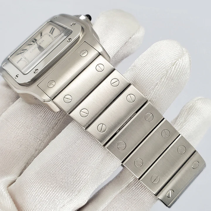 Cartier Santos Galbee XL 32mm Silver White Roman Dial Stainless Steel Automatic Watch 2823 W20098D6 - Image 4