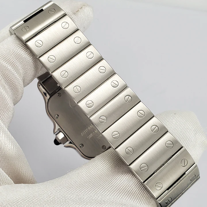 Cartier Santos Galbee XL 32mm Silver White Roman Dial Stainless Steel Automatic Watch 2823 W20098D6 - Image 5