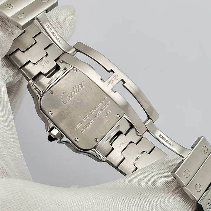 Cartier Santos Galbee XL 32mm Silver White Roman Dial Stainless Steel Automatic Watch 2823 W20098D6 - Image 6