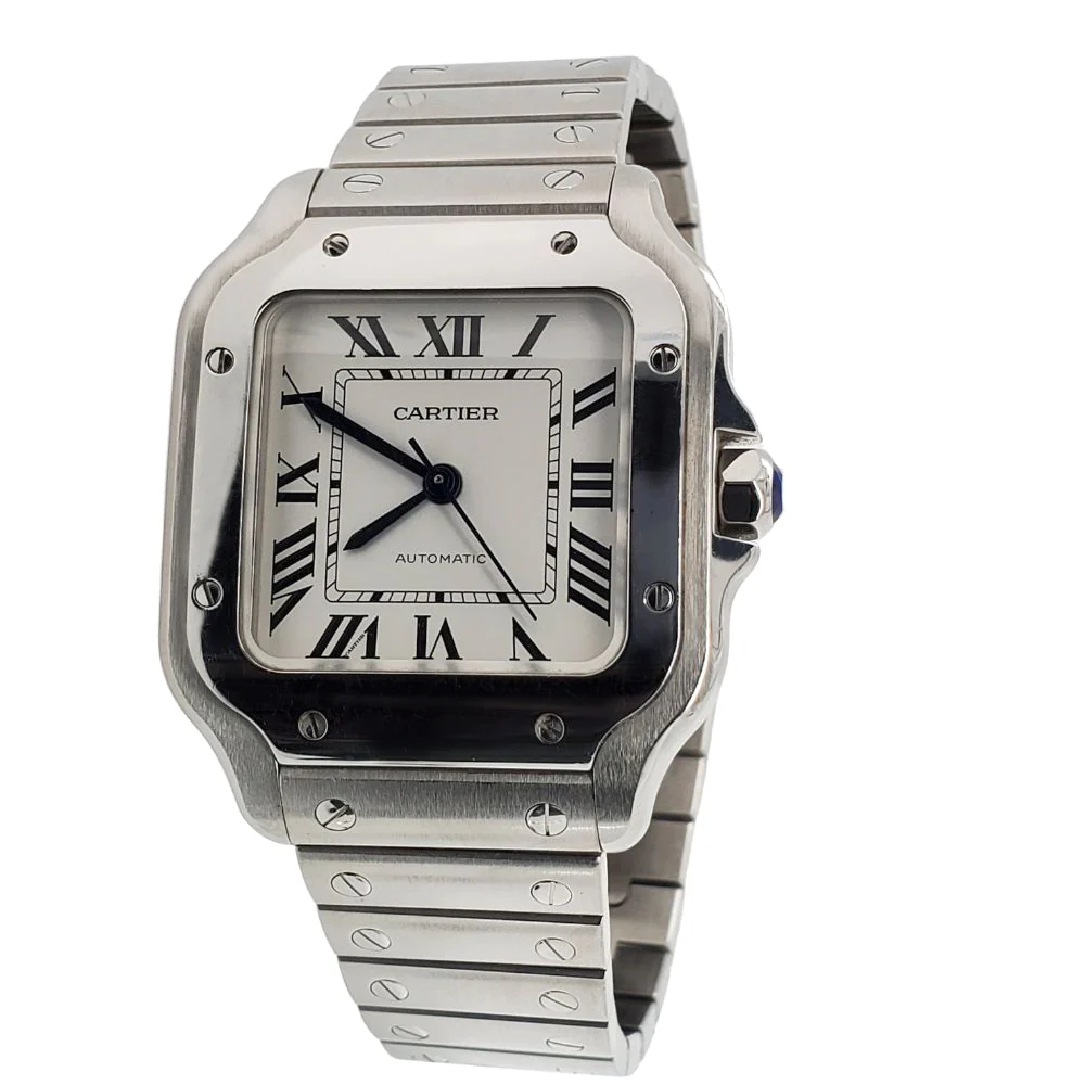 Cartier Santos Midsize 35mm Watch with Silver Roman Dial WSSA0010 4075 - Image 2