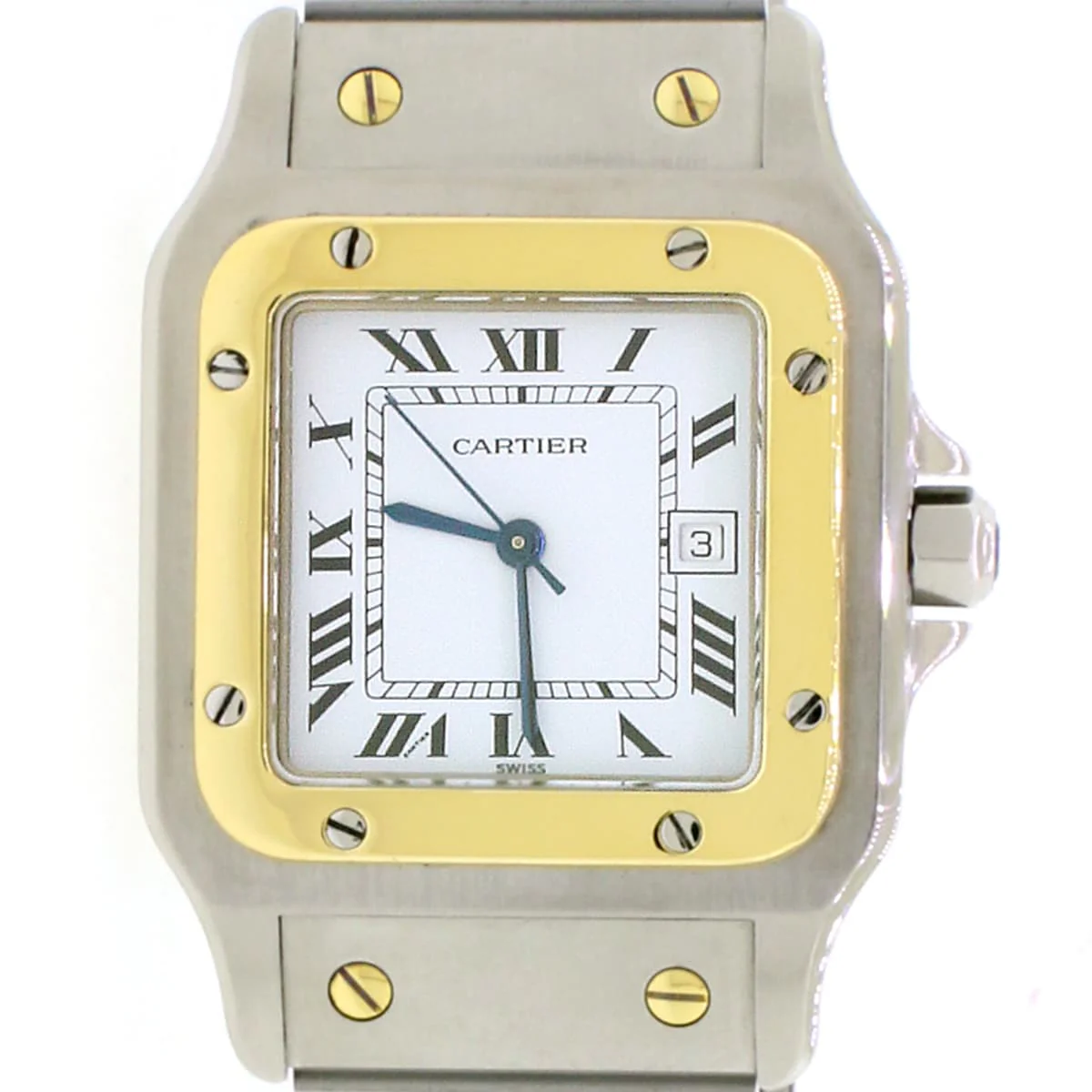 Cartier Santos Or Et Acier 18K Yellow Gold/Stainless 29MM White Roman Dial Automatic Watch W20058C4 - Image 3