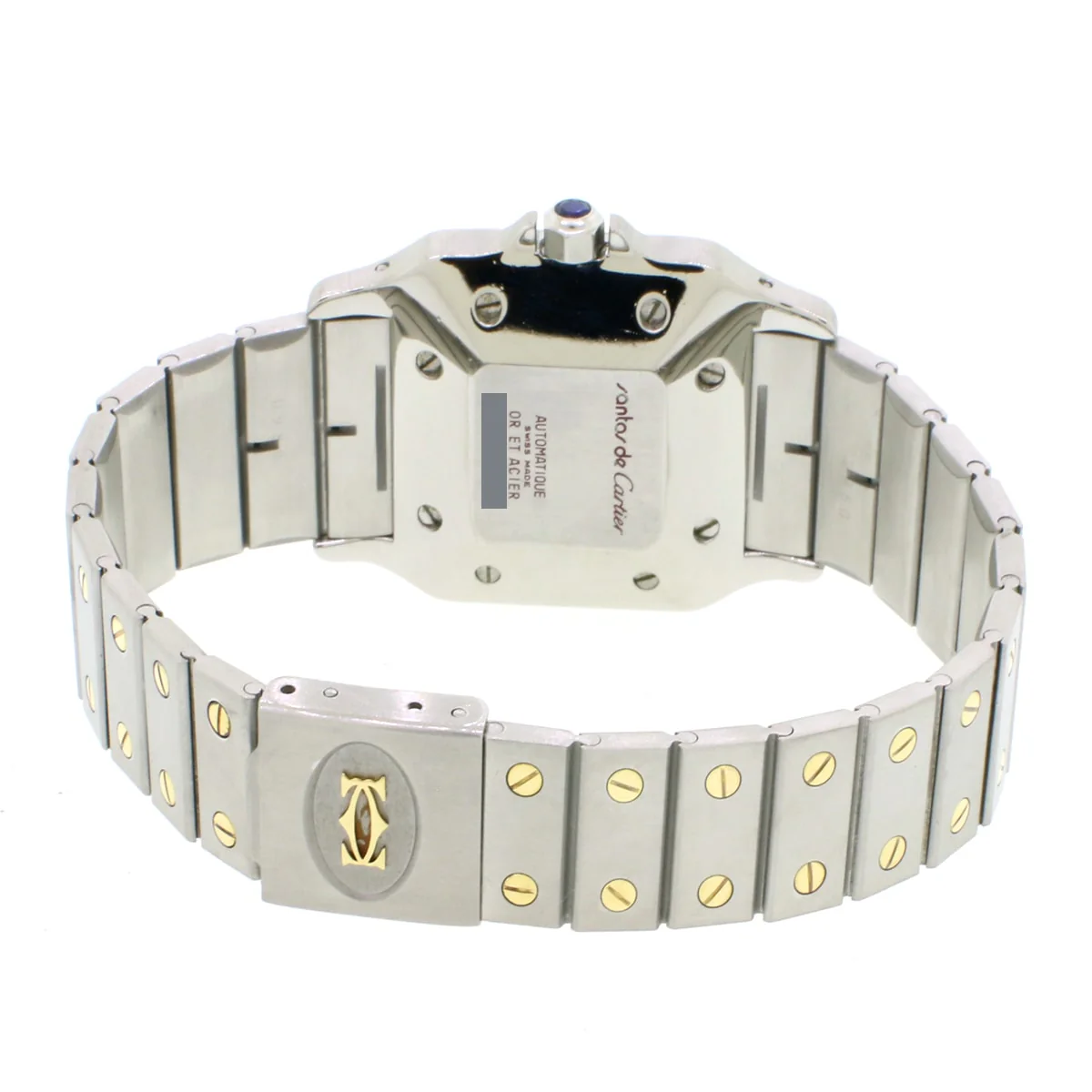 Cartier Santos Or Et Acier 18K Yellow Gold/Stainless 29MM White Roman Dial Automatic Watch W20058C4 - Image 6
