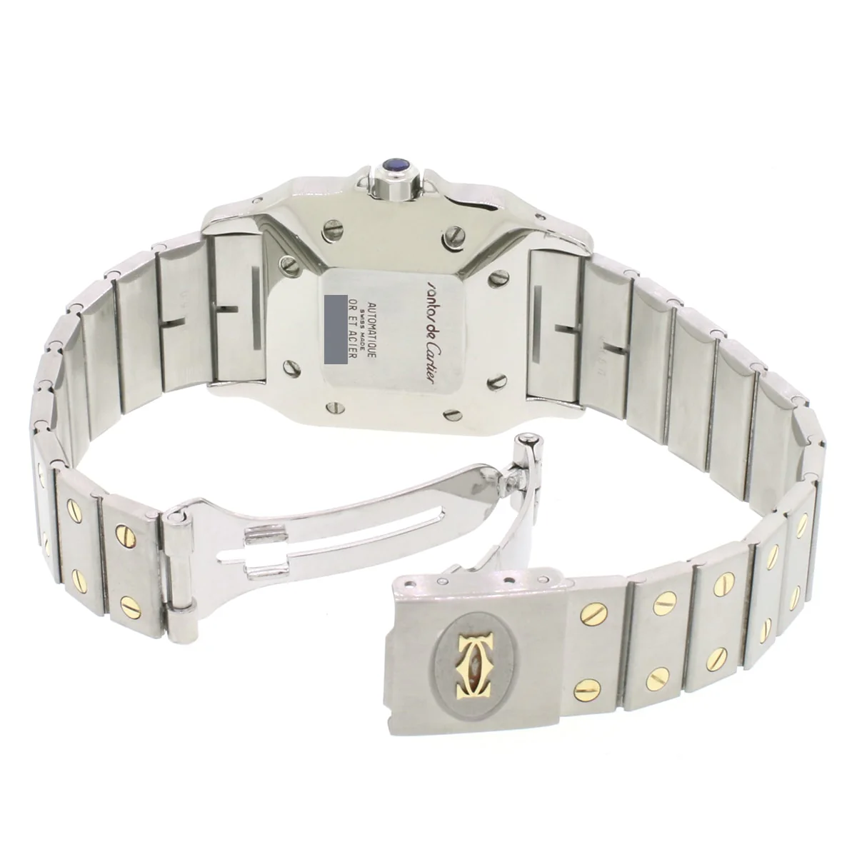 Cartier Santos Or Et Acier 18K Yellow Gold/Stainless 29MM White Roman Dial Automatic Watch W20058C4 - Image 7
