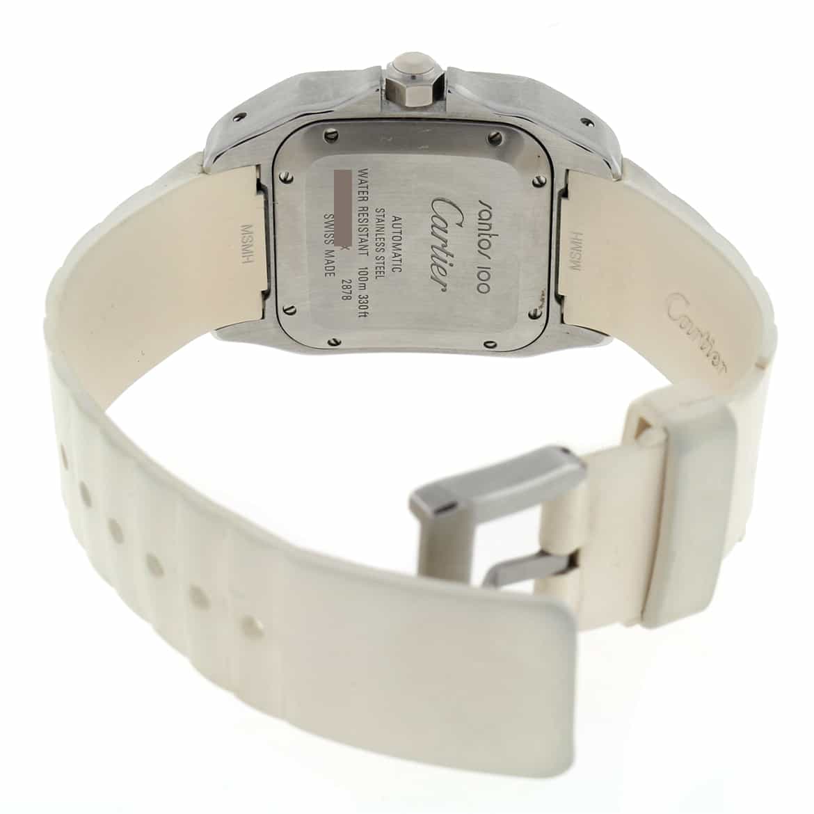 Cartier Santos White Medium 32MM Roman Dial Automatic Stainless Steel Ladies Watch W20122U2 - Image 6
