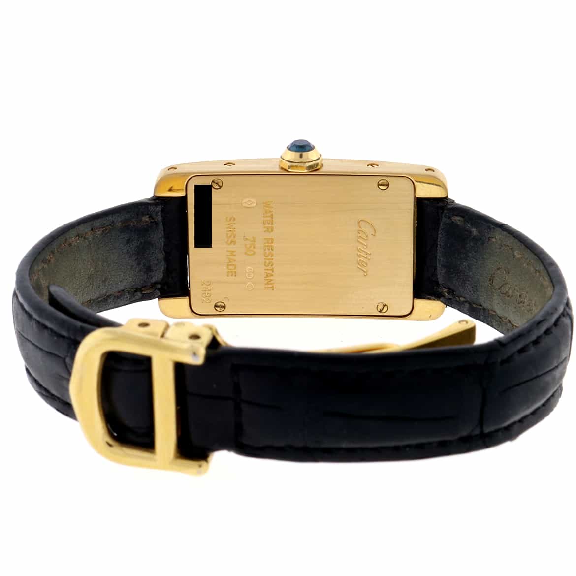 Cartier Tank Americaine 18K Yellow Gold Silver Roman Dial Ladies Watch W2601556 - Image 4