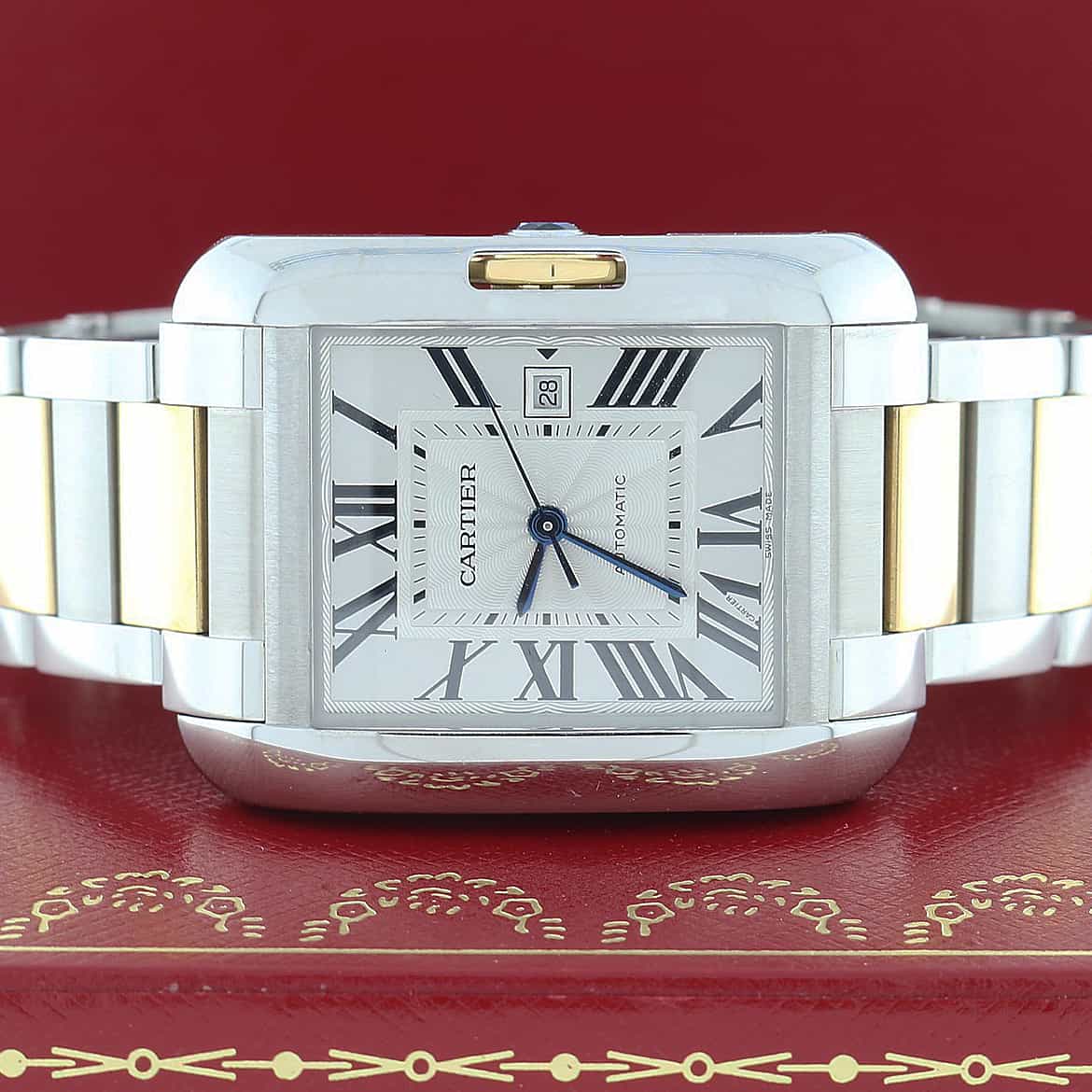 Cartier Tank Anglaise 2-Tone 18K Yellow Gold & Stainless Steel Automatic Watch W5310047 - Image 2