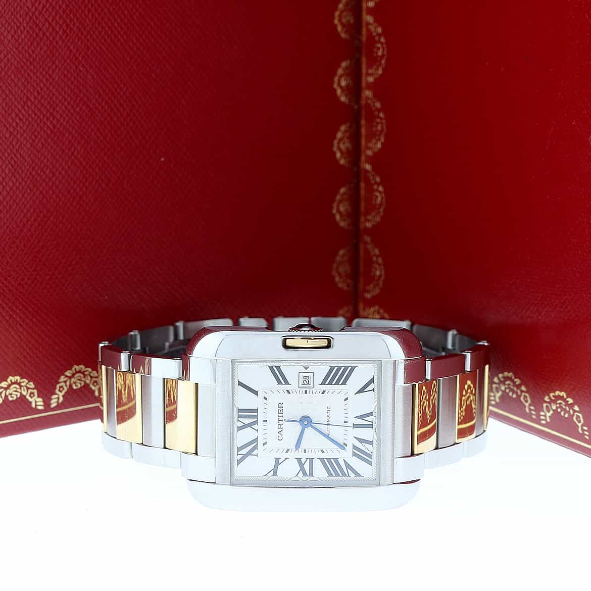 Cartier Tank Anglaise 2-Tone 18K Yellow Gold & Stainless Steel Automatic Watch W5310047 - Image 3