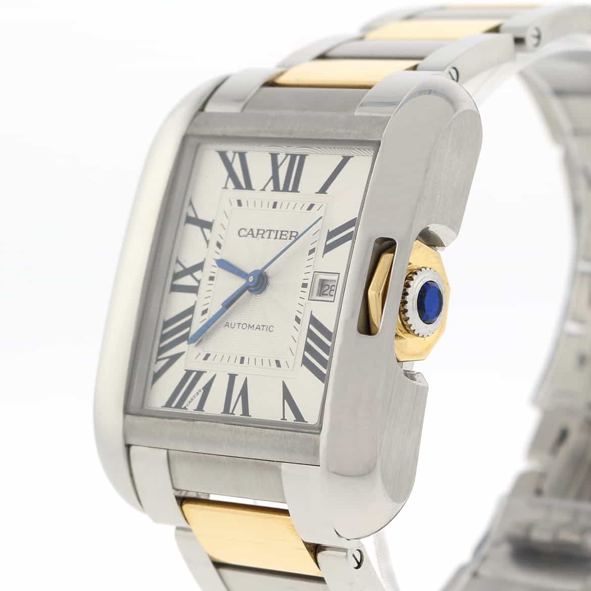 Cartier Tank Anglaise 2-Tone 18K Yellow Gold & Stainless Steel Automatic Watch W5310047 - Image 6