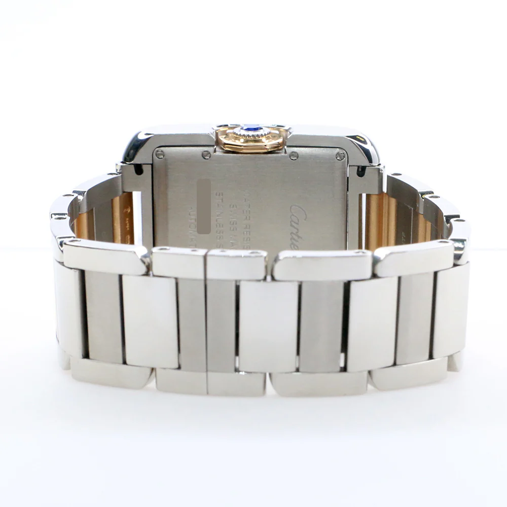 Cartier Tank Anglaise 2-Tone Silver White Dial Roman Numerals Watch Box Papers - Image 6
