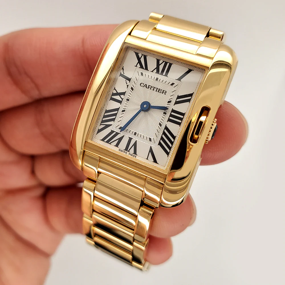 Cartier Tank Anglaise 23mm Rose Gold Roman Dial Ladies Watch 3579 Box Papers - Image 6