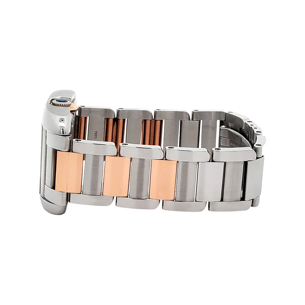 Cartier Tank Anglaise Large Silver Roman Dial 2-Tone Rose Gold/Steel 39.2 x 29.8 mm Watch 3511 W5310007 - Image 6