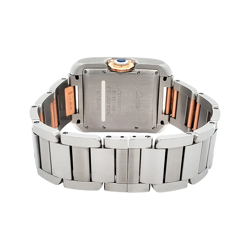 Cartier Tank Anglaise Large Silver Roman Dial 2-Tone Rose Gold/Steel 39.2 x 29.8 mm Watch 3511 W5310007 - Image 7