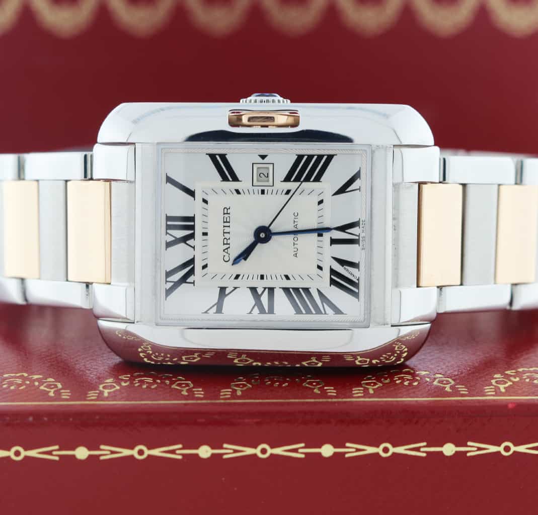 Cartier Tank Anglaise Medium 18K Pink Gold/Stainless Steel Automatic Watch W5310037 - Image 2