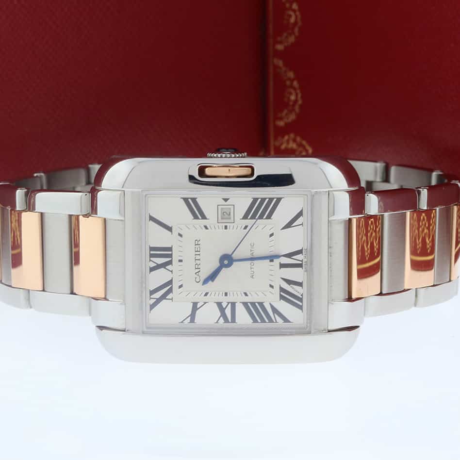 Cartier Tank Anglaise Medium 18K Pink Gold/Stainless Steel Automatic Watch W5310037 - Image 3