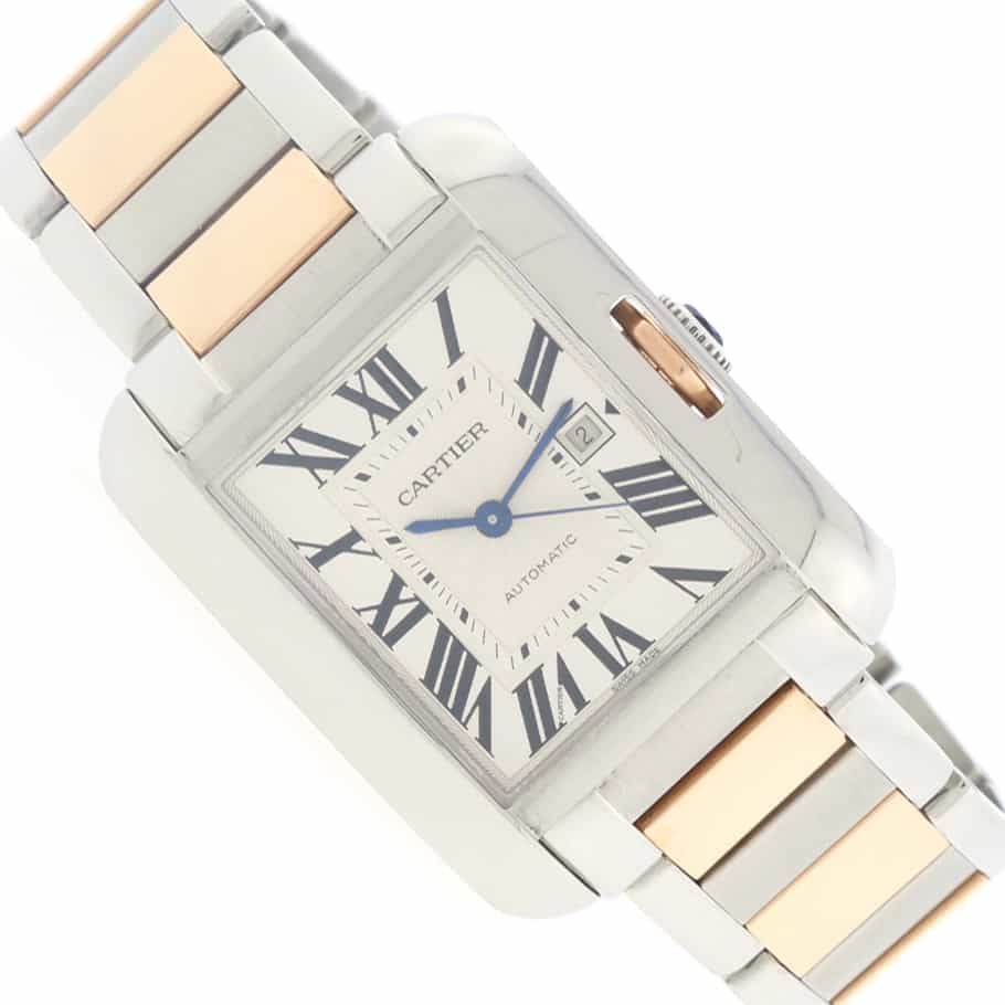 Cartier Tank Anglaise Medium 18K Pink Gold/Stainless Steel Automatic Watch W5310037 - Image 4