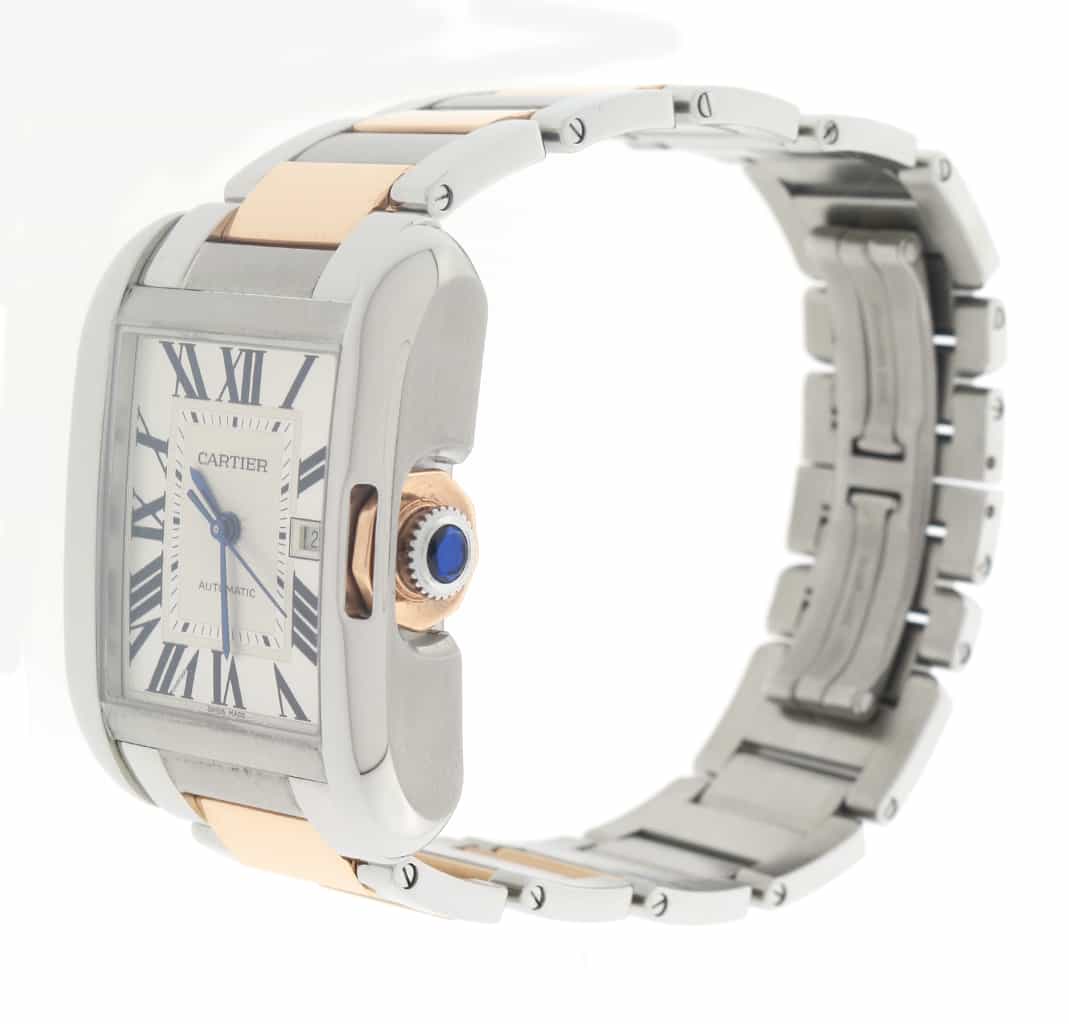 Cartier Tank Anglaise Medium 18K Pink Gold/Stainless Steel Automatic Watch W5310037 - Image 5