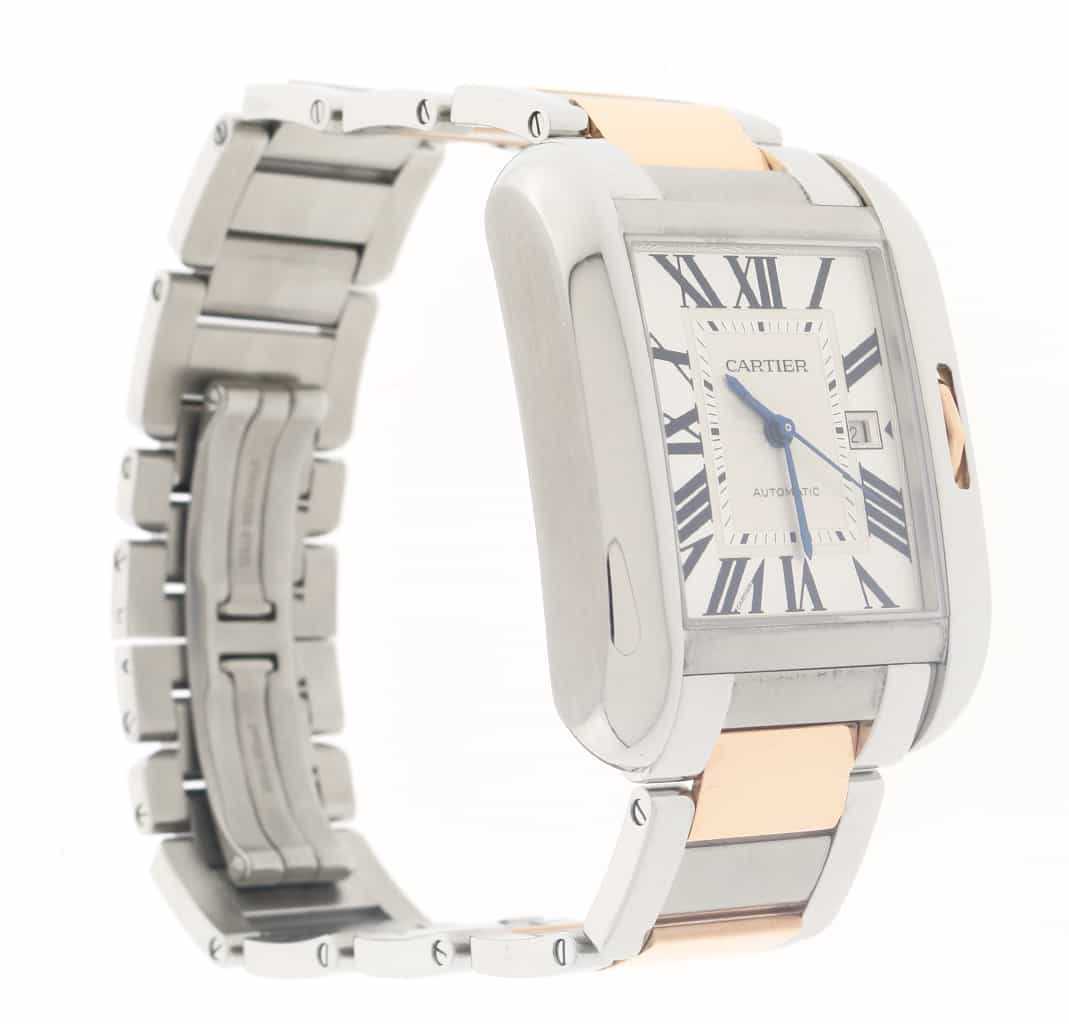 Cartier Tank Anglaise Medium 18K Pink Gold/Stainless Steel Automatic Watch W5310037 - Image 6