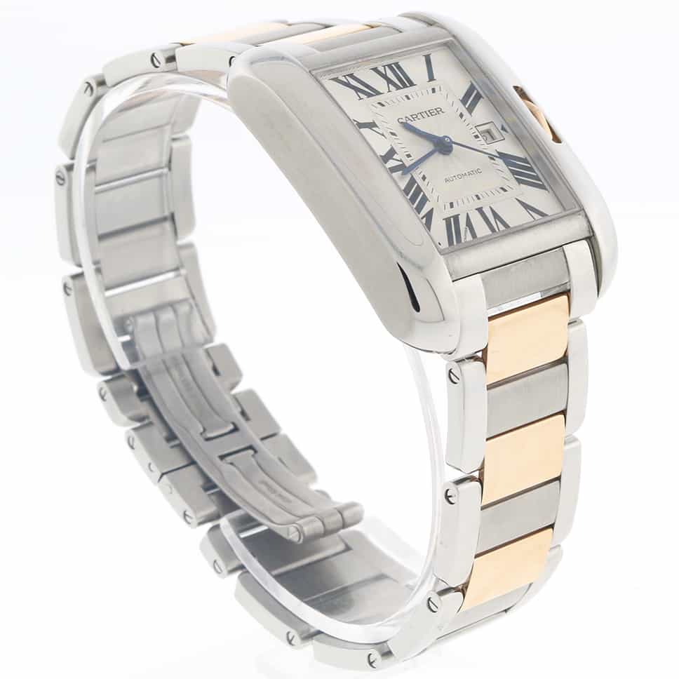 Cartier Tank Anglaise Medium 18K Pink Gold/Stainless Steel Automatic Watch W5310037 - Image 7