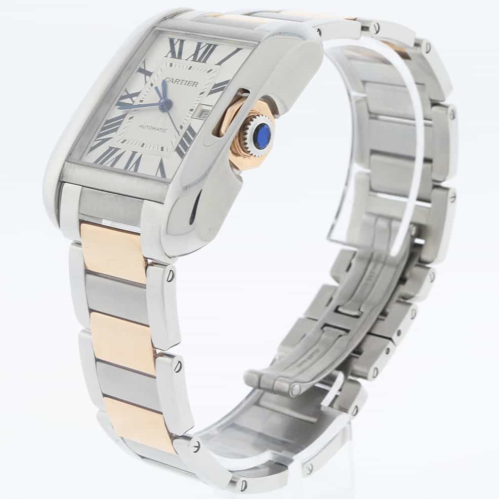 Cartier Tank Anglaise Medium 18K Pink Gold/Stainless Steel Automatic Watch W5310037 - Image 8