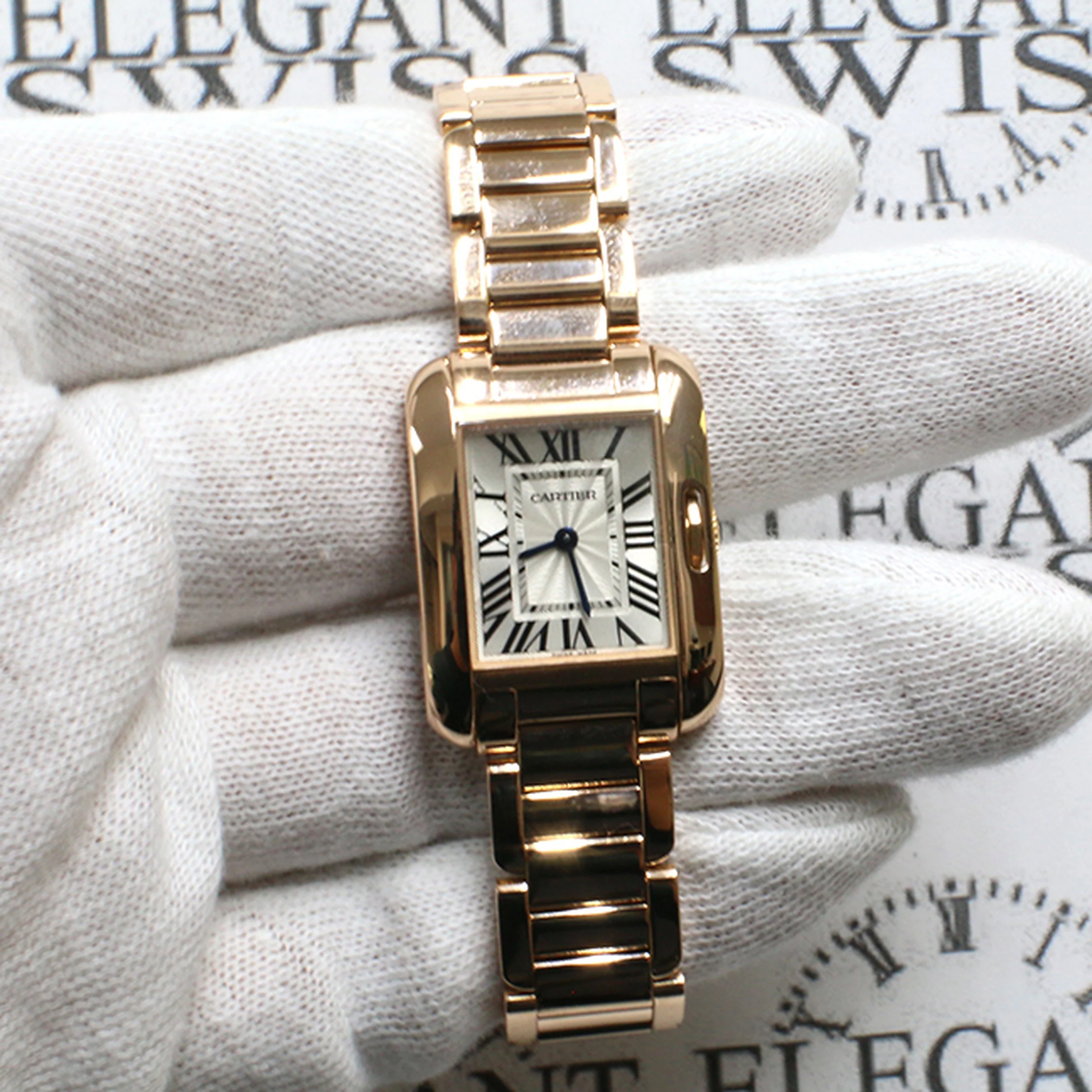 Cartier Tank Anglaise Small 23mm Rose Gold Ladies Watch 3487 W5310013 - Image 3