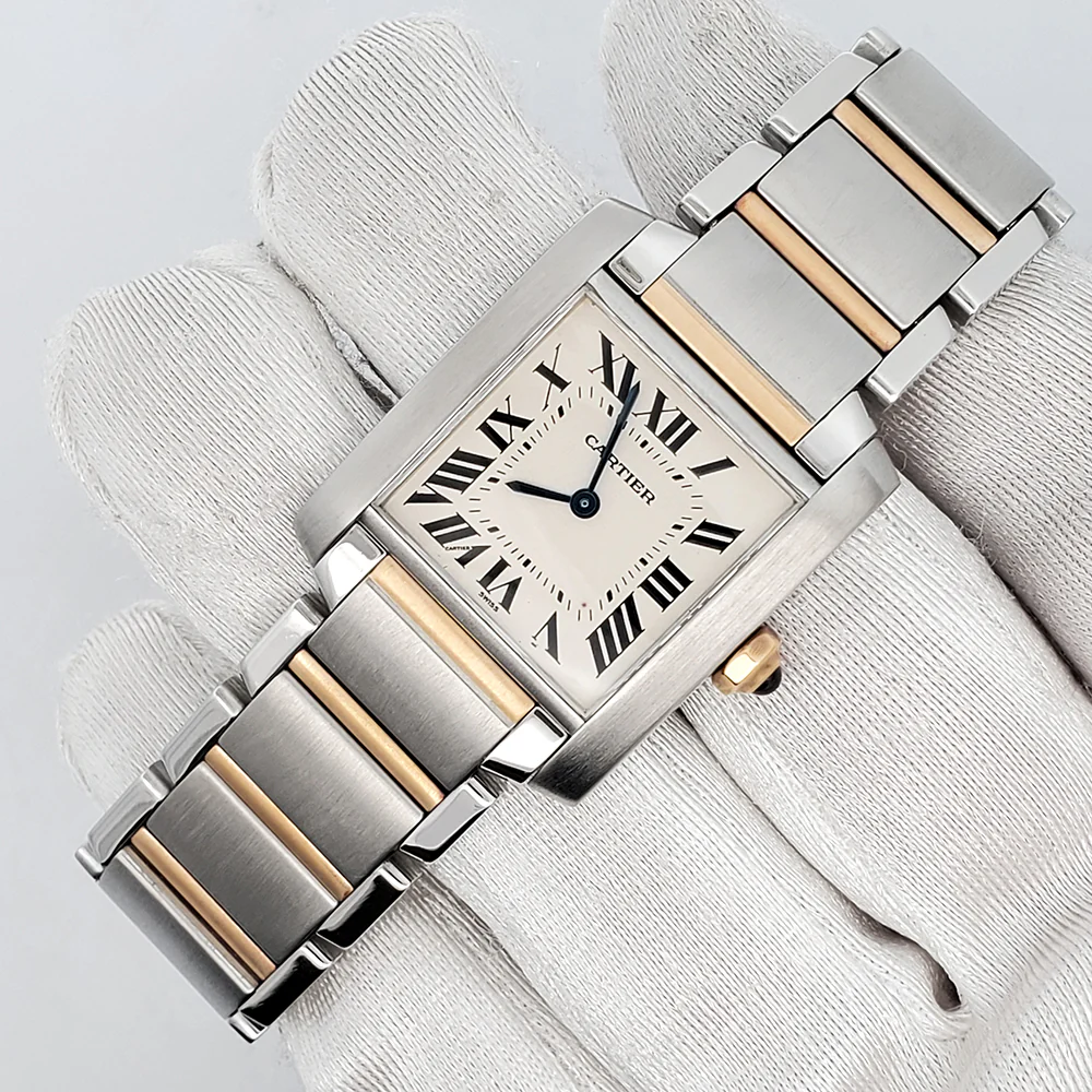 Cartier Tank Française 20mm 2-Tone Yellow Gold/Steel Watch W2TA0003 2301 - Image 3