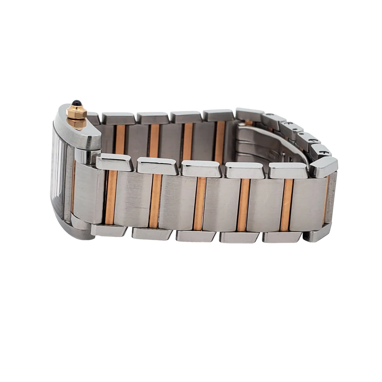 Cartier Tank Francaise 20mm Pink Mother of Pearl 2-tone Yellow Gold/Steel Watch 2384 W51007Q4 - Image 4