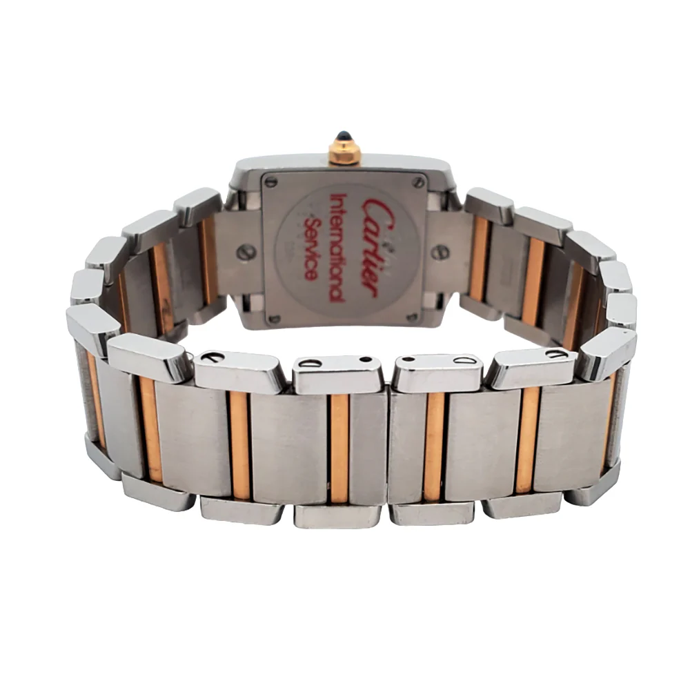 Cartier Tank Francaise 20mm Pink Mother of Pearl 2-tone Yellow Gold/Steel Watch 2384 W51007Q4 - Image 5
