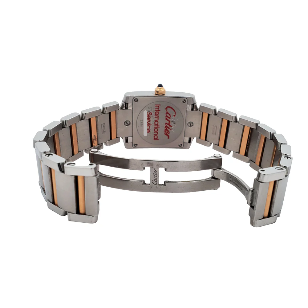 Cartier Tank Francaise 20mm Pink Mother of Pearl 2-tone Yellow Gold/Steel Watch 2384 W51007Q4 - Image 6