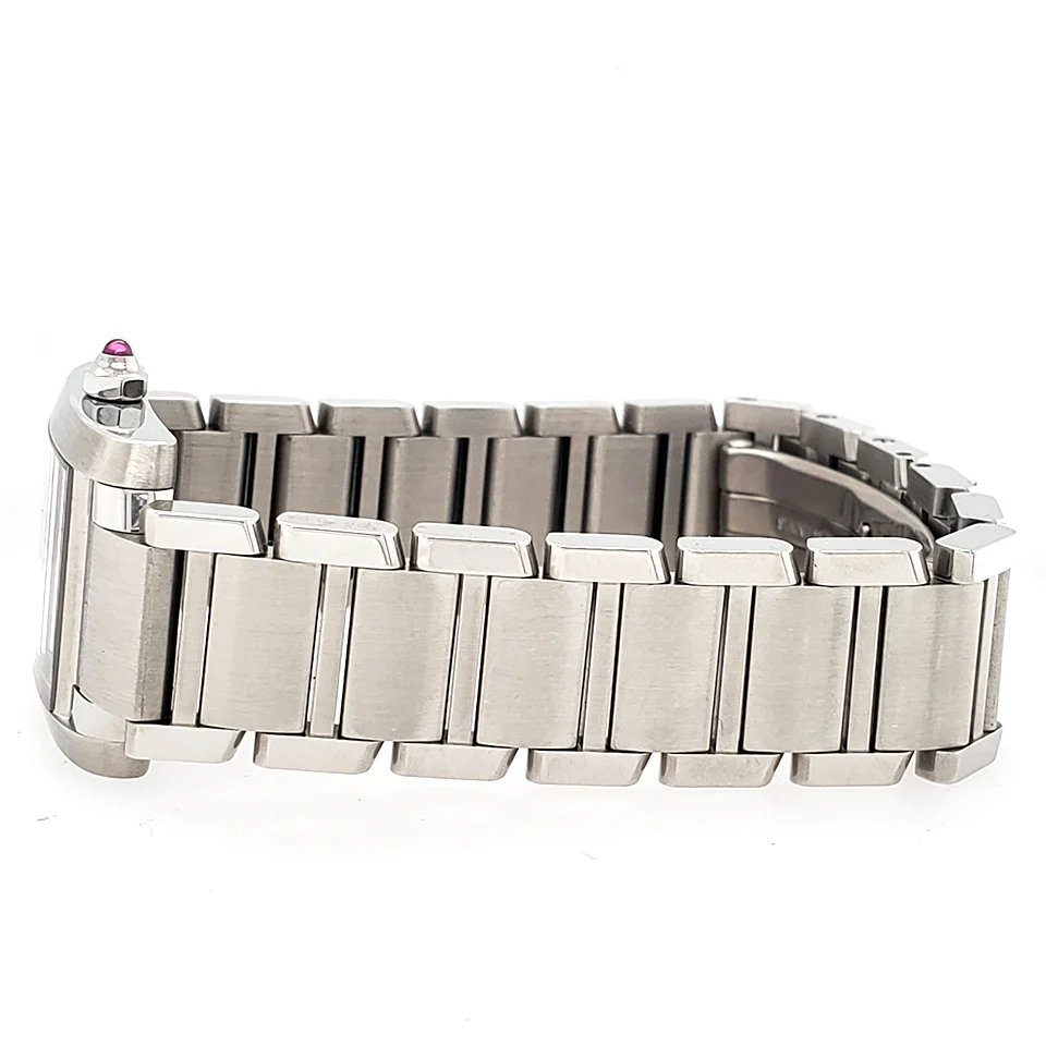 Cartier Tank Francaise 20mm Pink Mother of Pearl Steel Ladies Watch W51028Q3 - Image 3