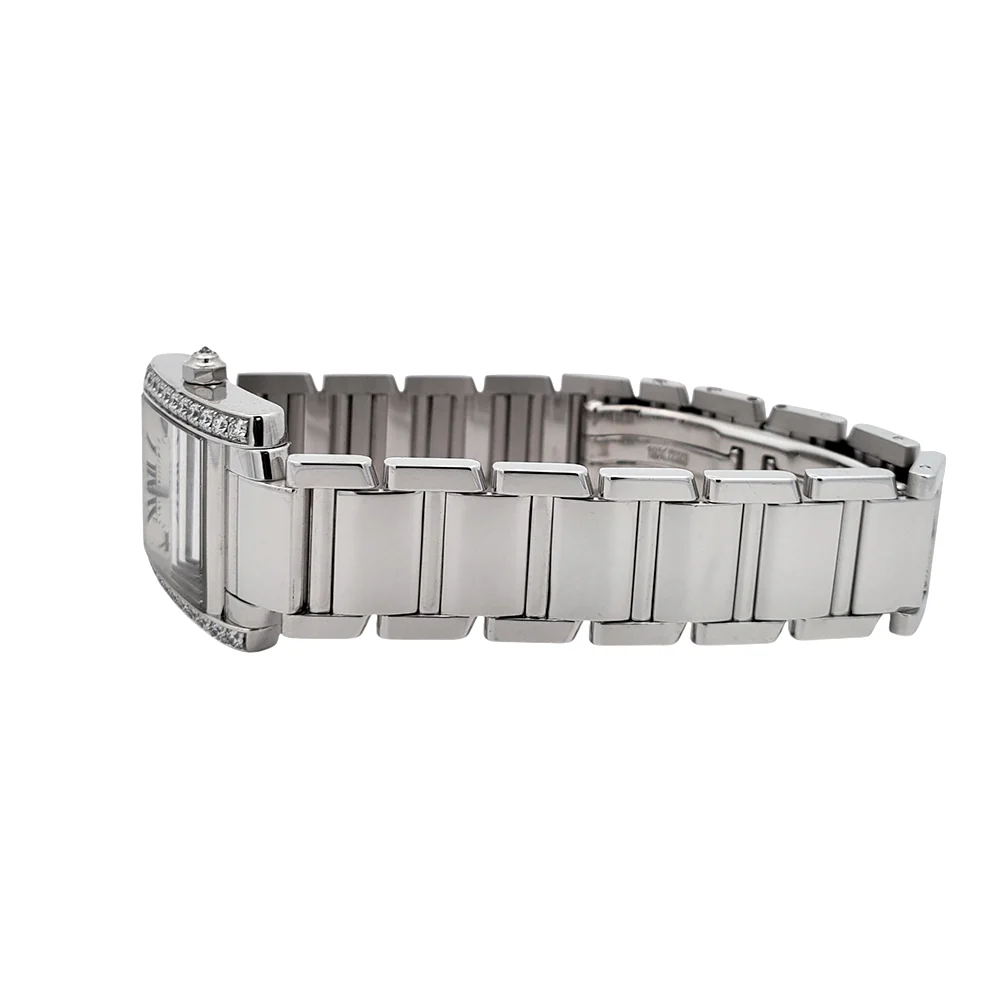Cartier Tank Francaise Factory Diamond Ladies White Gold Watch 2403 WE1002S3 - Image 5